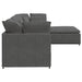 Modulaire bank met voetenbank&kussens corduroy stof donkergrijs