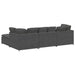 Modulaire bank met voetenbank&kussens corduroy stof donkergrijs