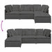 Modulaire bank met voetenbank&kussens corduroy stof donkergrijs
