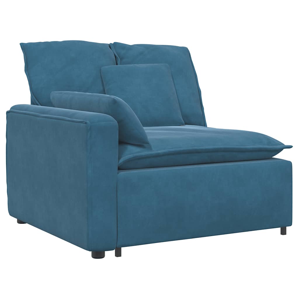Modulaire bank met kussens fluweel blauw