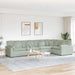 Modulaire bank met kussens fluweel lichtgrijs