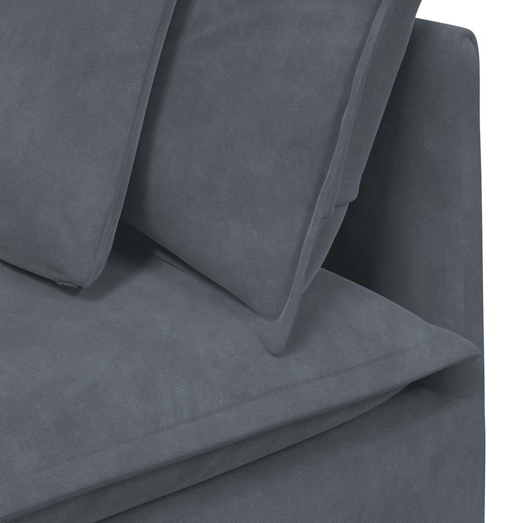 Modulaire bank met kussens fluweel donkergrijs