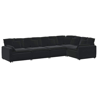 Modulaire bank met kussens fluweel zwart
