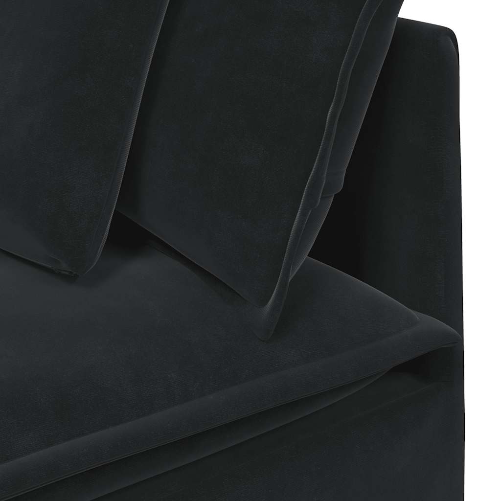 Modulaire bank met kussens fluweel zwart