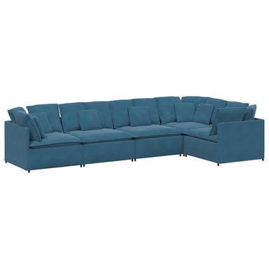 Modulaire bank met kussens fluweel blauw