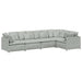 Modulaire bank met kussens fluweel lichtgrijs