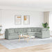 Modulaire bank met kussens fluweel lichtgrijs