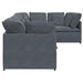 Modulaire bank met kussens fluweel donkergrijs