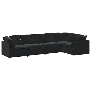 Modulaire bank met kussens fluweel zwart