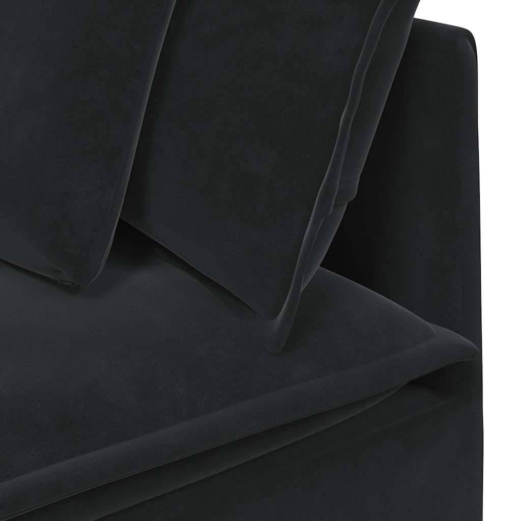 Modulaire bank met kussens fluweel zwart