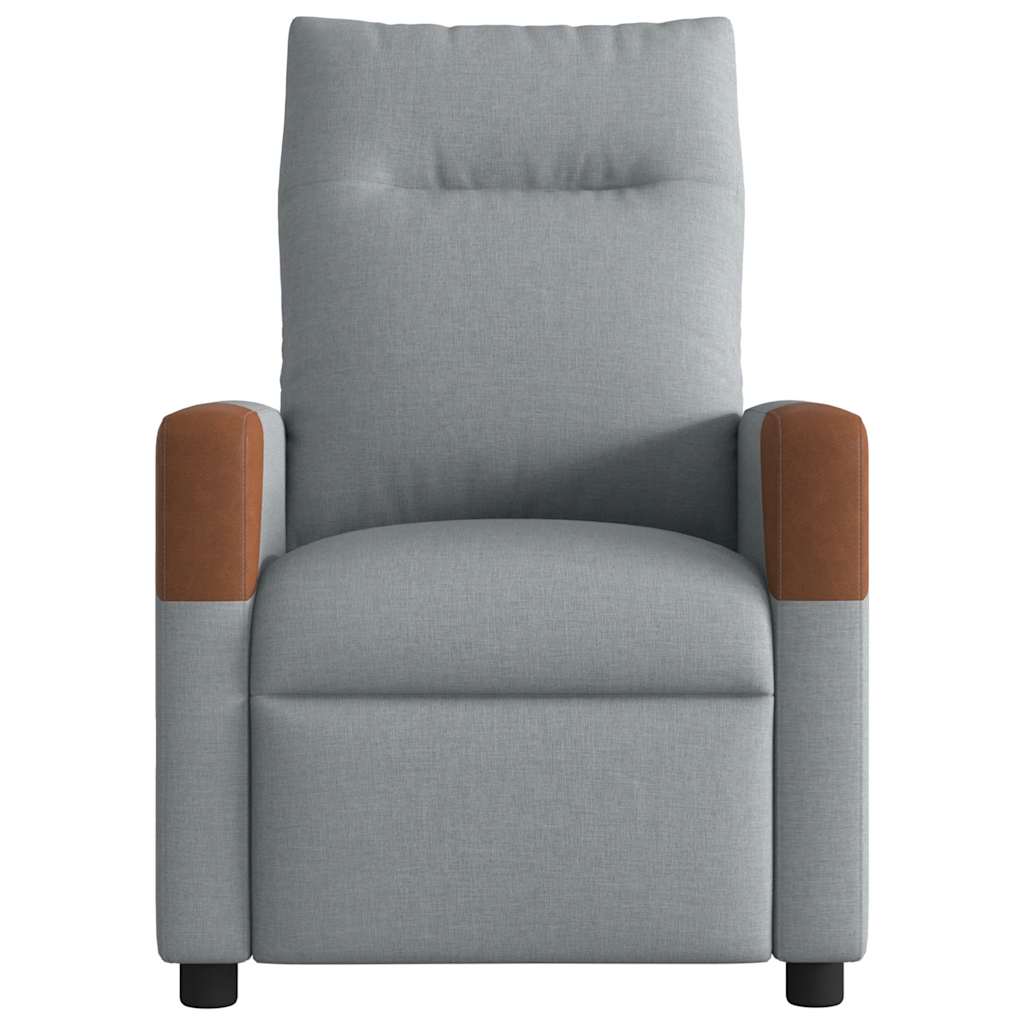 Fauteuil elektrisch verstelbaar stof lichtgrijs