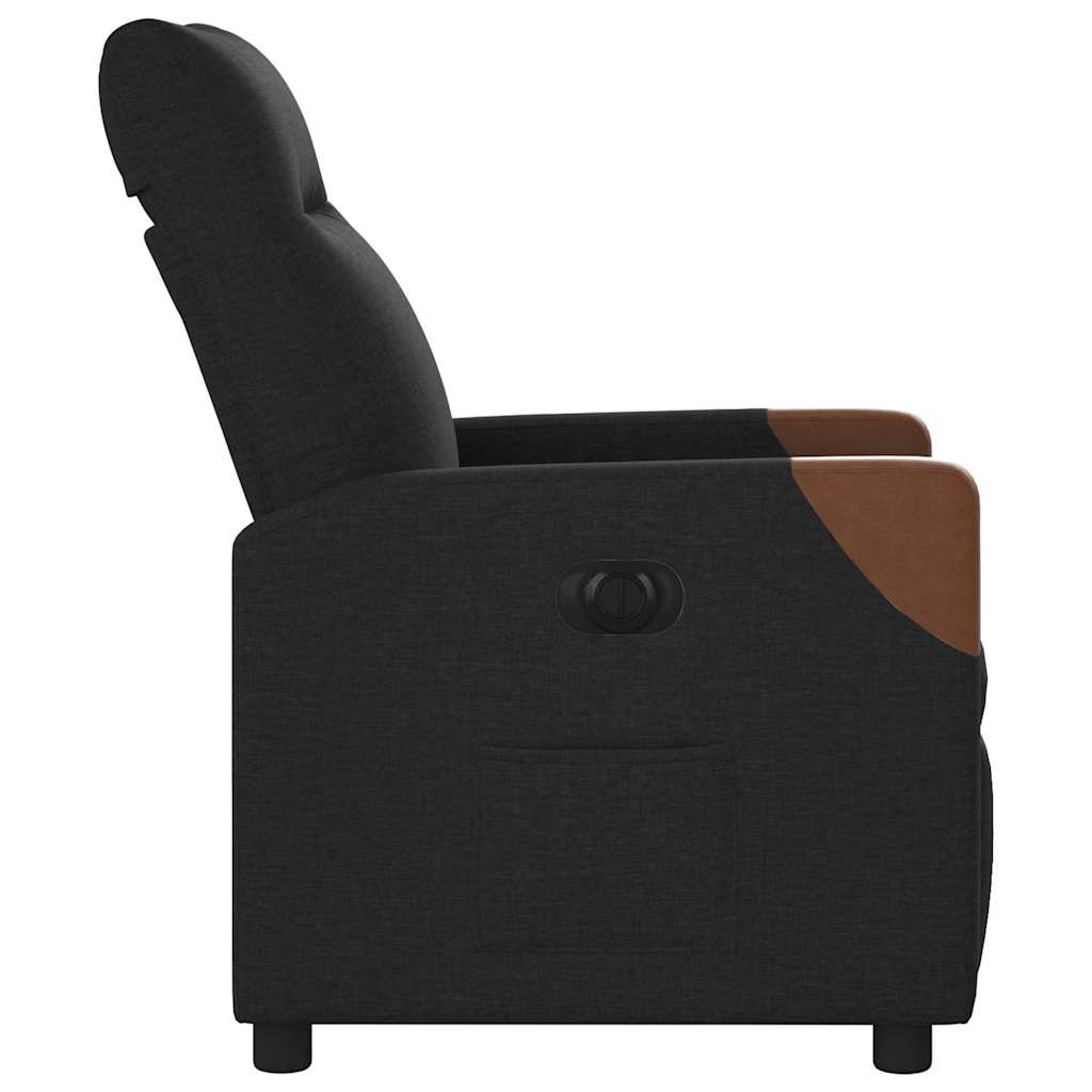 Fauteuil verstelbaar elektrisch stof zwart