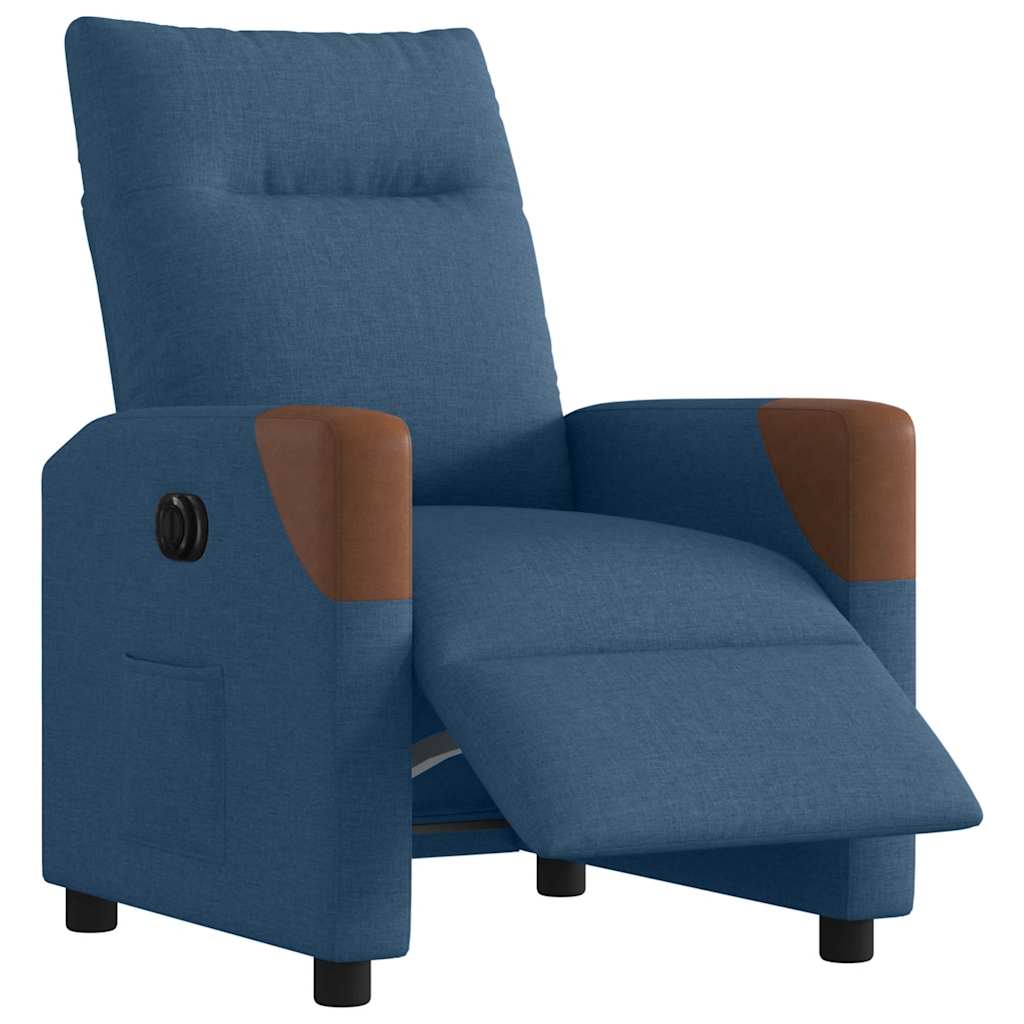 Fauteuil elektrisch verstelbaar stof blauw