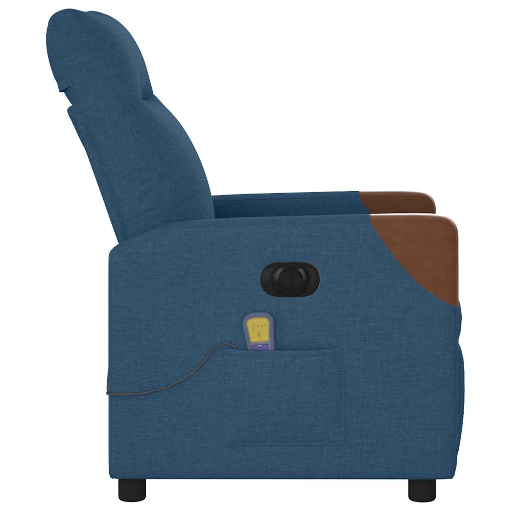 Massagestoel elektrisch verstelbaar stof blauw