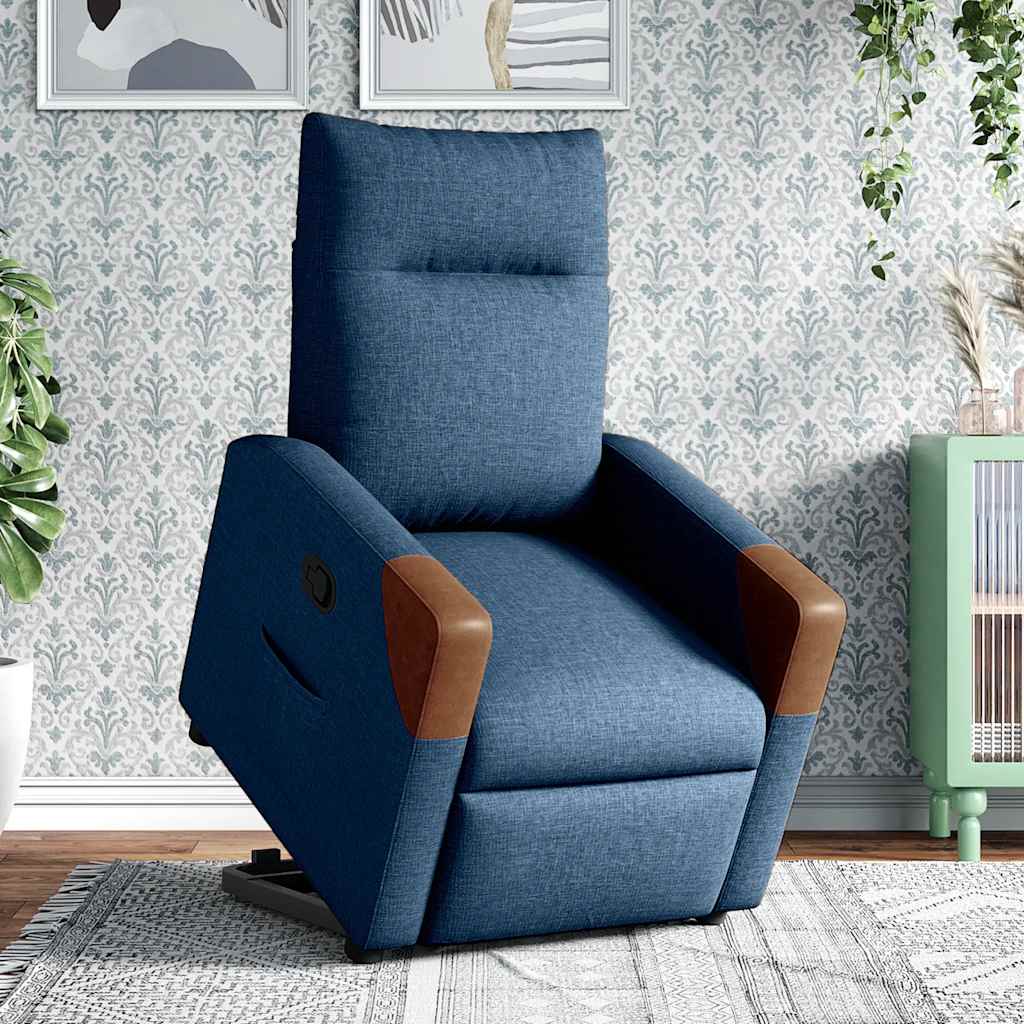 Sta-op-stoel verstelbaar stof blauw