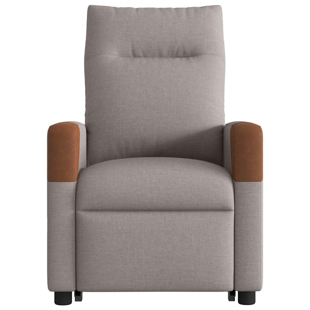 Sta-op-massagestoel elektrisch verstelbaar stof taupe