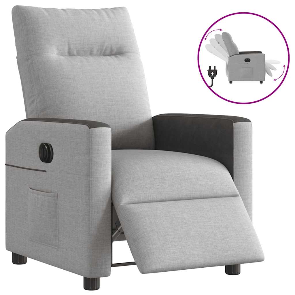Fauteuil elektrisch verstelbaar stof wolk grijs