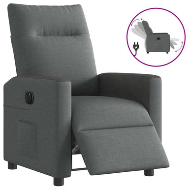 Fauteuil elektrisch verstelbaar stof donkergrijs