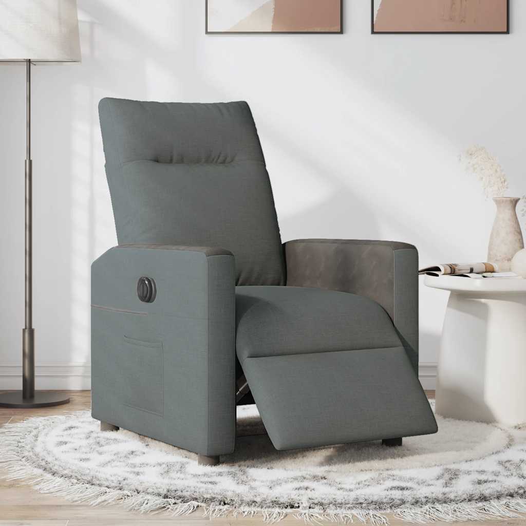 Fauteuil elektrisch verstelbaar stof donkergrijs