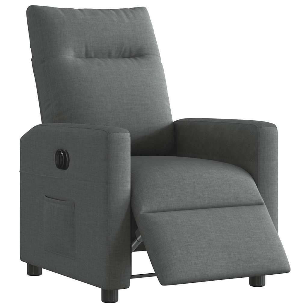 Fauteuil elektrisch verstelbaar stof donkergrijs