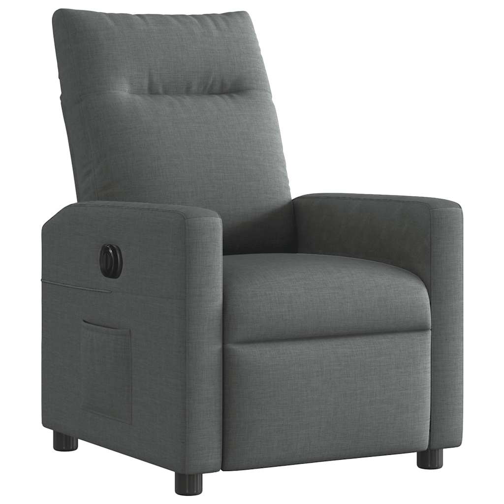 Fauteuil elektrisch verstelbaar stof donkergrijs
