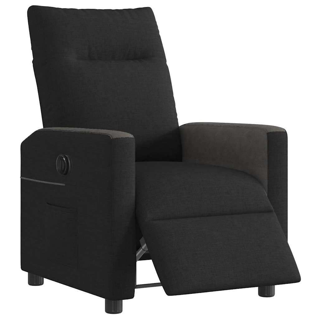 Fauteuil verstelbaar elektrisch stof zwart
