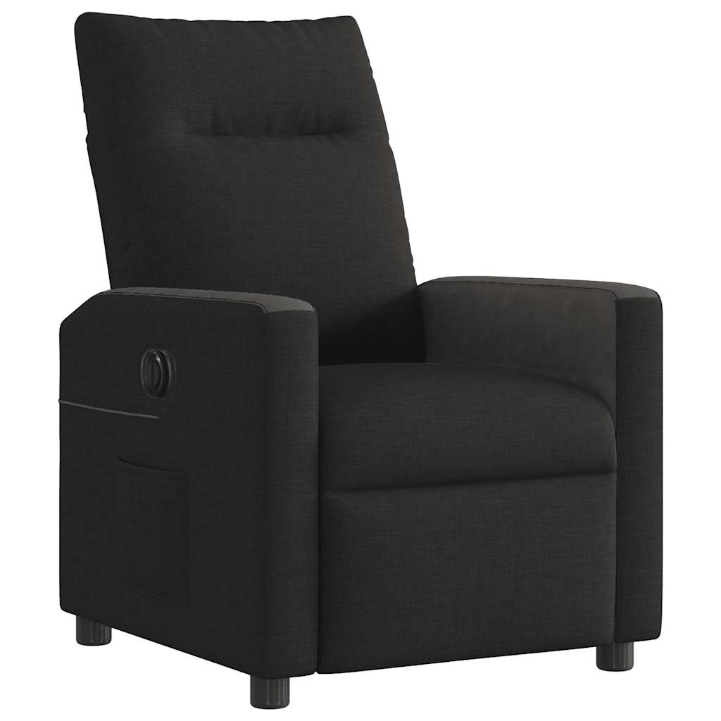 Fauteuil verstelbaar elektrisch stof zwart