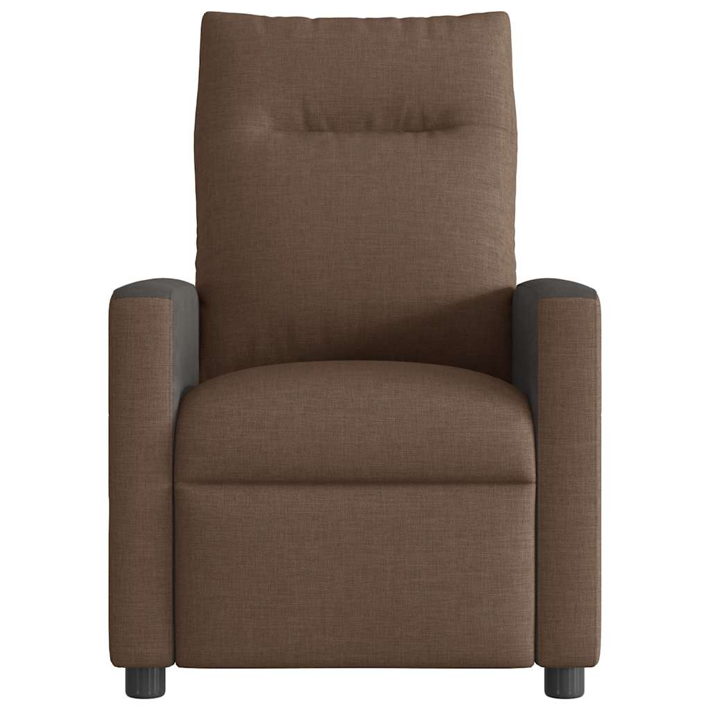 Fauteuil verstelbaar elektrisch stof bruin