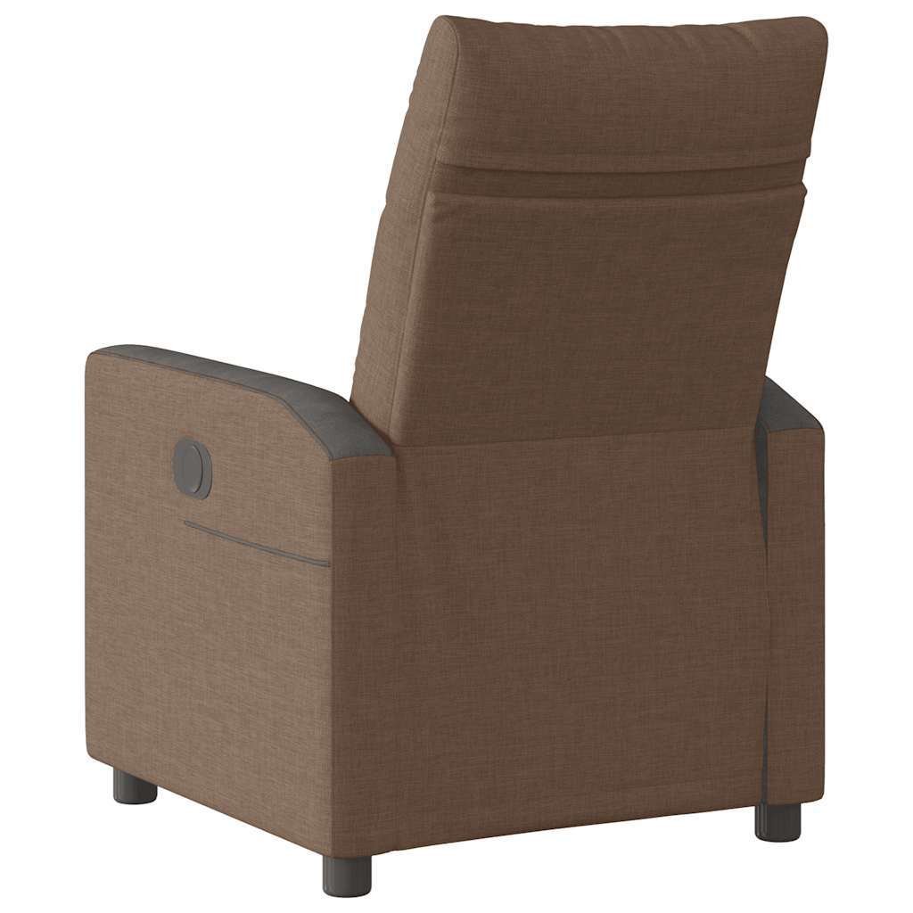 Fauteuil verstelbaar elektrisch stof bruin