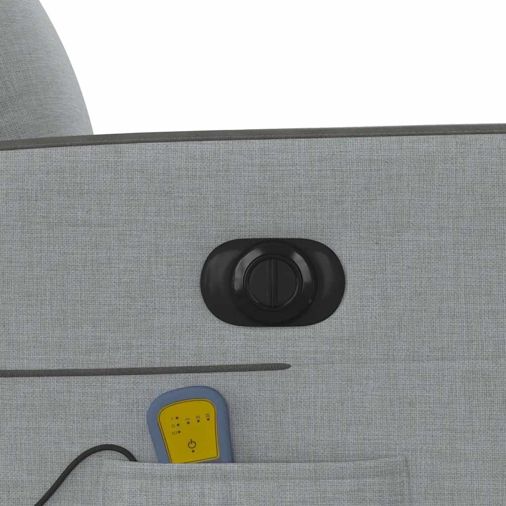 Massagestoel elektrisch verstelbaar stof lichtgrijs