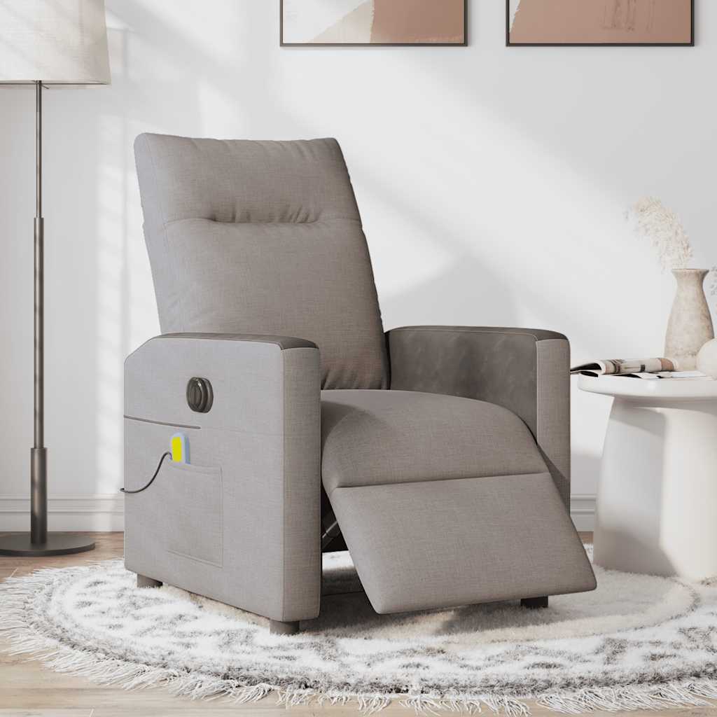 Massagestoel elektrisch verstelbaar stof taupe