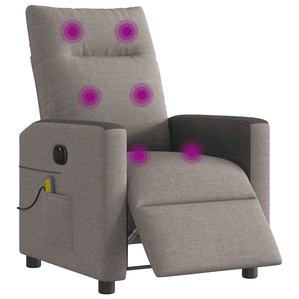 Massagestoel elektrisch verstelbaar stof taupe