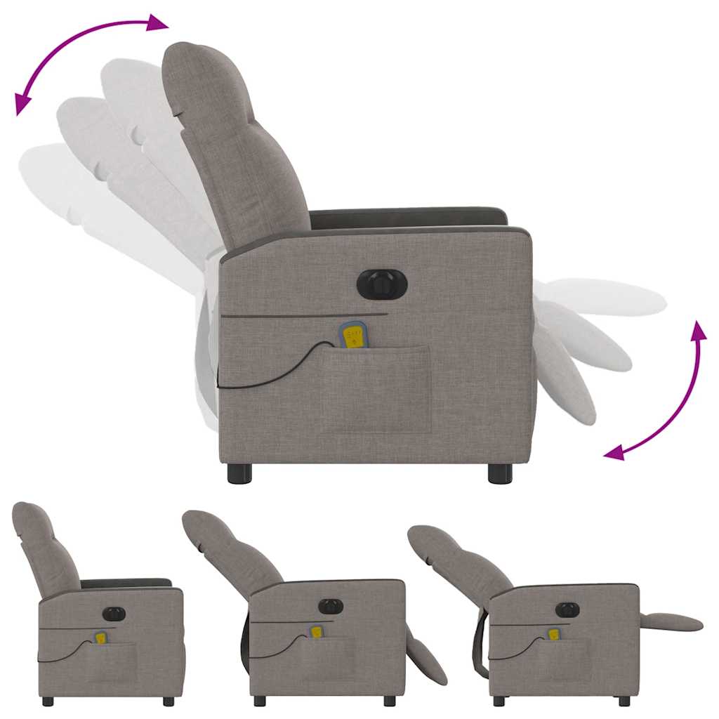 Massagestoel elektrisch verstelbaar stof taupe
