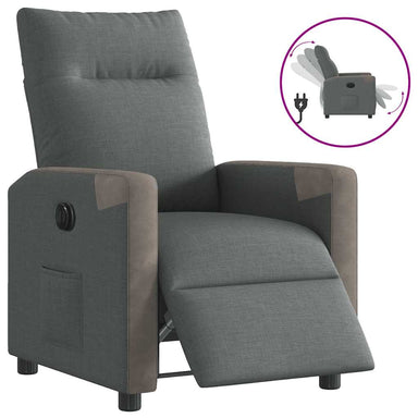 Fauteuil elektrisch verstelbaar stof donkergrijs