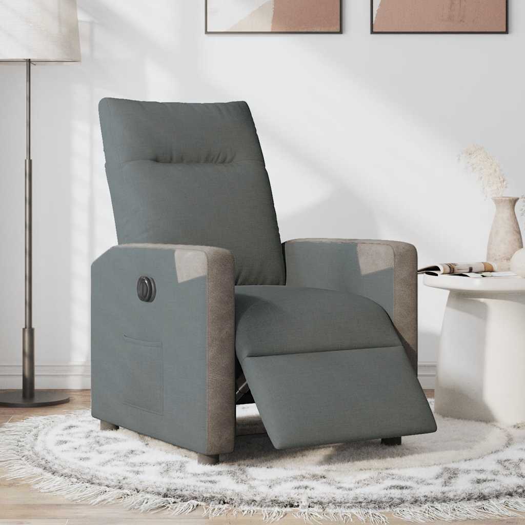 Fauteuil elektrisch verstelbaar stof donkergrijs