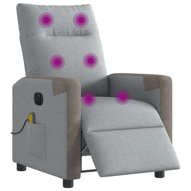 Massagestoel elektrisch verstelbaar stof lichtgrijs