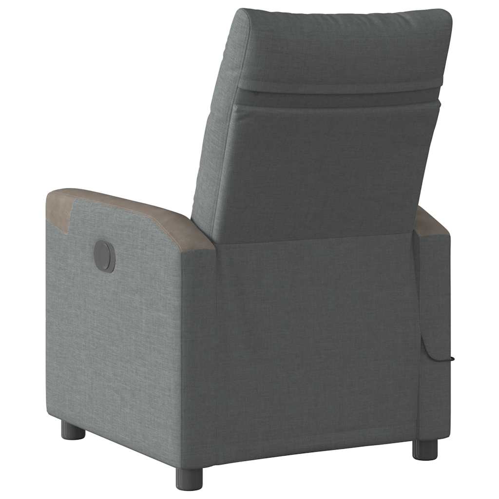 Massagestoel elektrisch verstelbaar stof donkergrijs