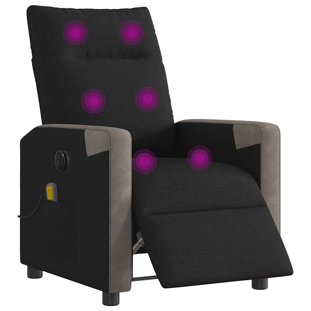 Massagestoel elektrisch verstelbaar stof zwart