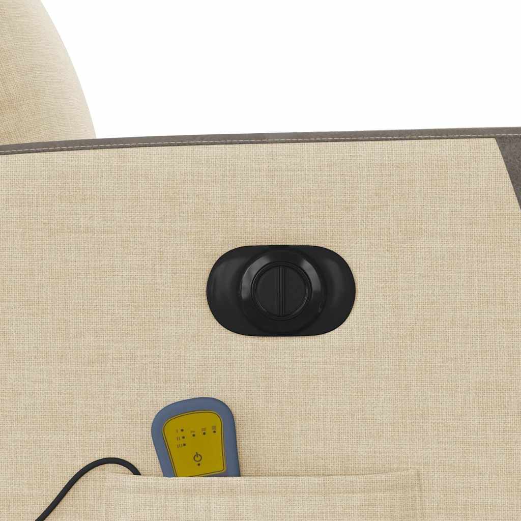 Massagestoel elektrisch verstelbaar stof crèmekleurig
