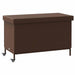 Tuinbox met wielen 110x55x73 cm poly rattan bruin