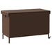 Tuinbox met wielen 110x55x73 cm poly rattan bruin