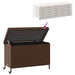 Tuinbox met wielen 110x55x73 cm poly rattan bruin