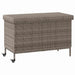 Tuinbox met wielen 110x55x73 cm poly rattan grijs
