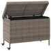 Tuinbox met wielen 110x55x73 cm poly rattan grijs