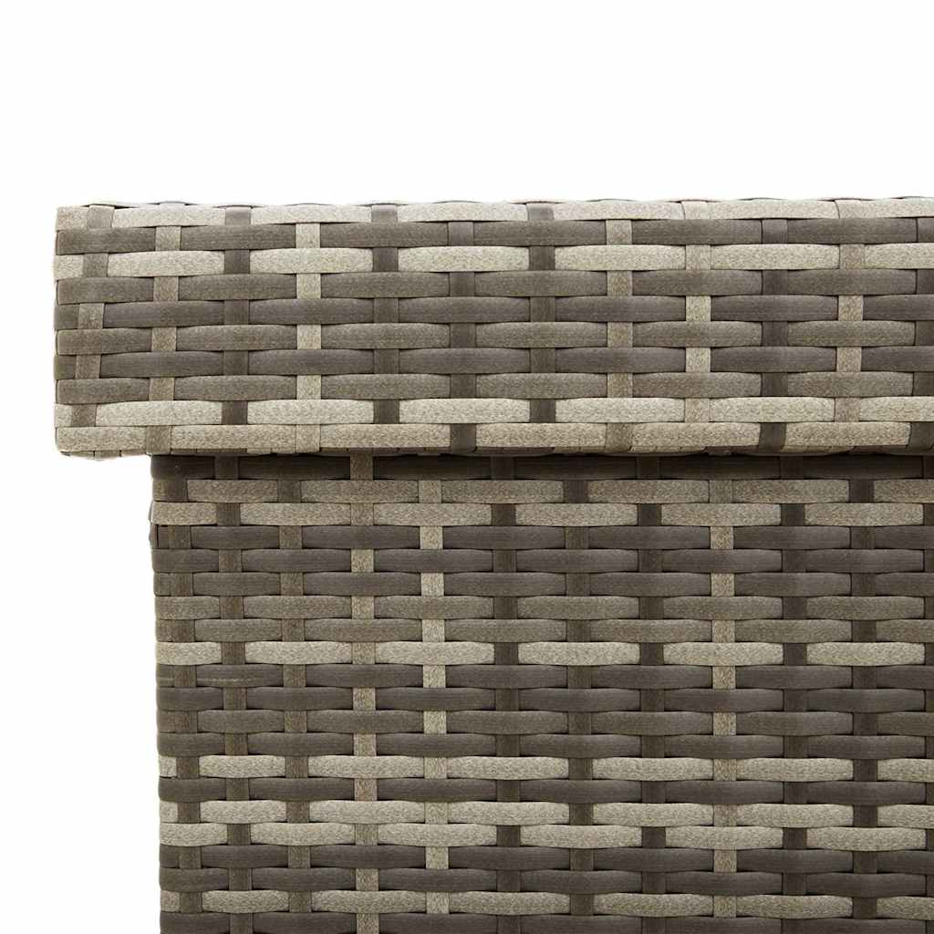 Tuinbox met wielen 110x55x73 cm poly rattan grijs