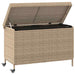 Tuinbox met wielen 110x55x73 cm poly rattan gemengd beige