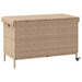 Tuinbox met wielen 110x55x73 cm poly rattan gemengd beige