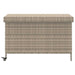 Tuinbox met wielen 110x55x73 cm poly rattan lichtgrijs