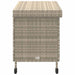 Tuinbox met wielen 110x55x73 cm poly rattan lichtgrijs