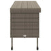 Tuinbox met wielen 160x55x75 cm poly rattan grijs